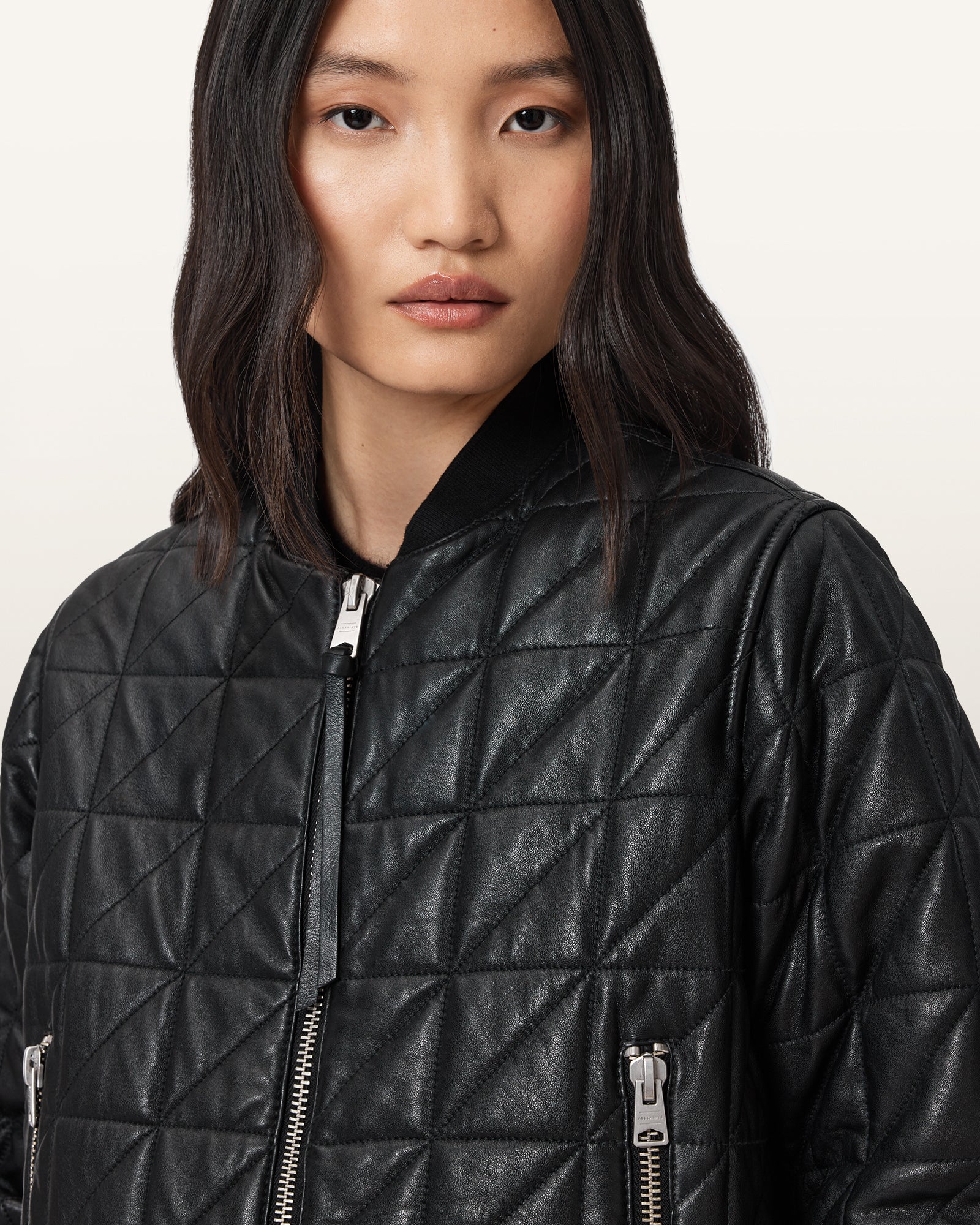 Carly Quilt Leder-Bomber