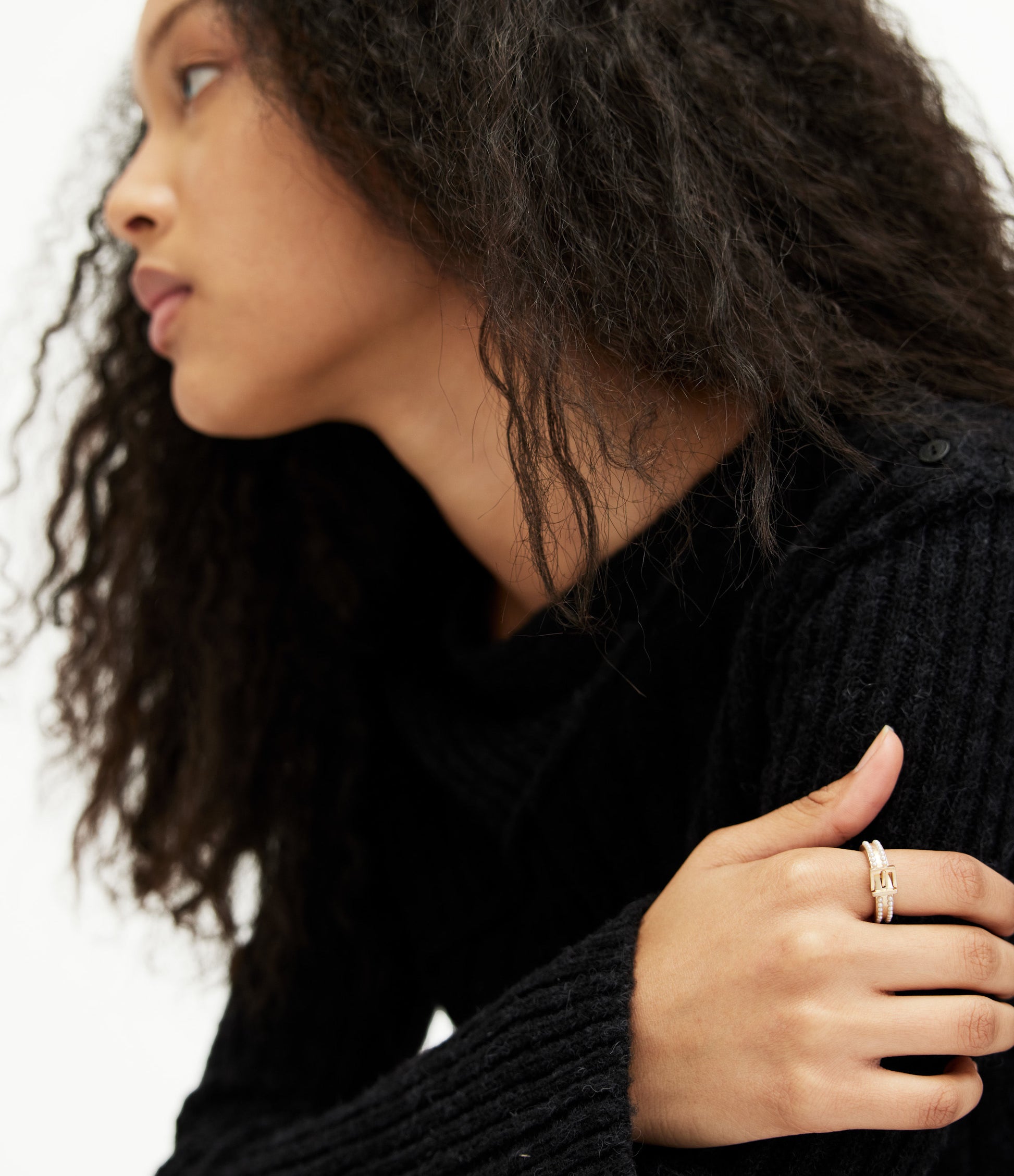 Brea Perlen-Verzierte Buckle-Ring